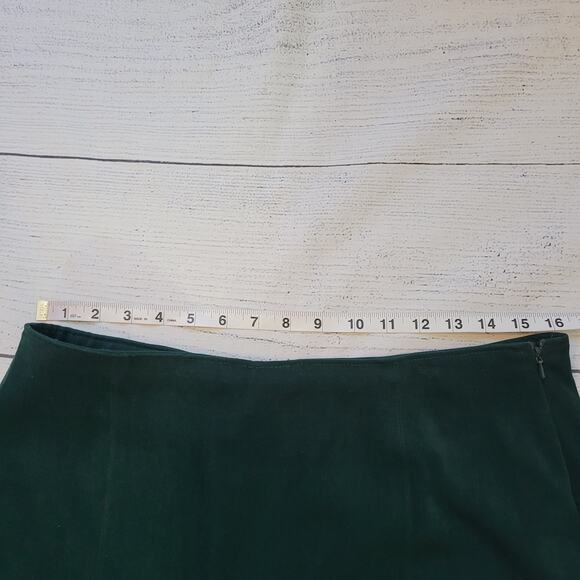 Talbots Size M Two Piece Skirt Set Velour Emerald Green Button Up Top Mature - Picture 9 of 14
